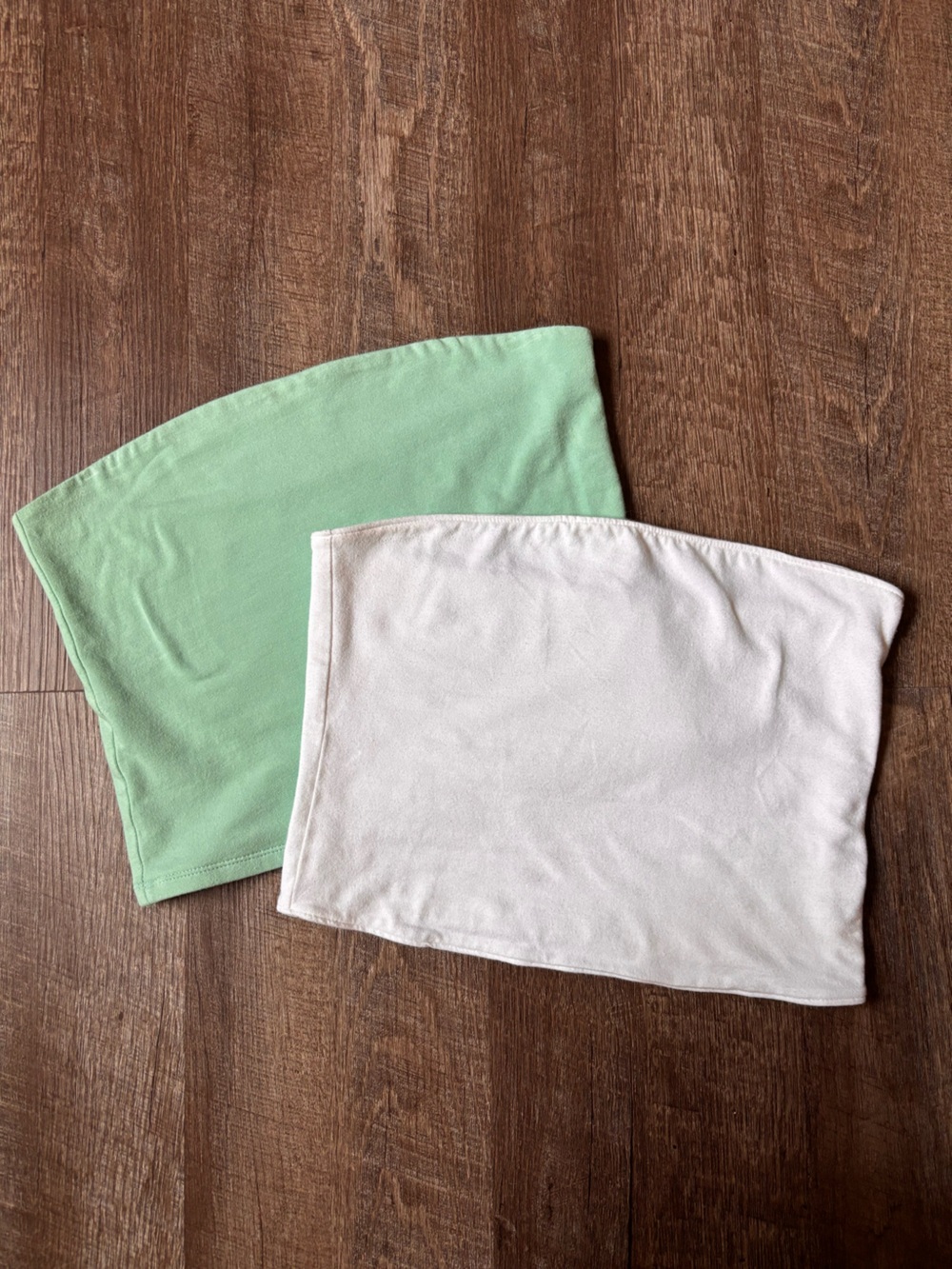 Teal and White Tube Top Bundle of 2 Size S